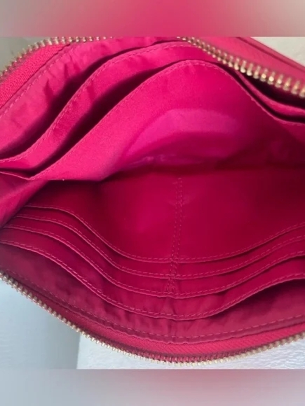 COACH Wristlet Pink Floral Canvas  with Leather Trim - Picture 6 of 6